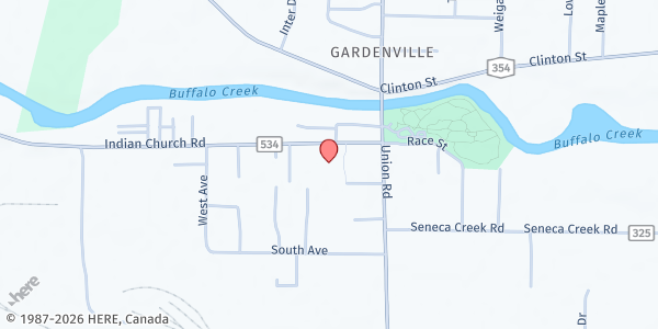 Map showing 14 Holy Helpers Sharing Committee at 1345 INDIAN CHURCH ROAD, WEST SENECA, NY