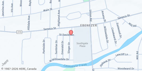 Map showing WEST SENECA COMMUNITY FOOD PANTRY at 51 ST DAVID DRIVE, WEST SENECA, NY