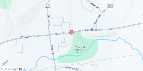 Map showing West Winfield FP at 452 East Main St, West Winfield, NY