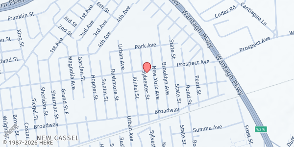 Map showing Bethany Food Pantry at 962 Prospect Ave, Westbury, NY
