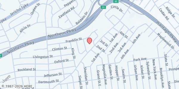 Map showing ICLI Community Pantry at 835 Brushhollow Rd., Westbury, NY