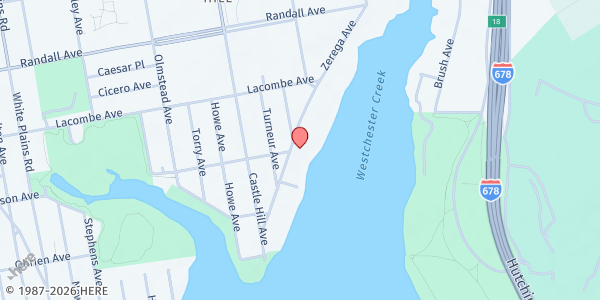 Map showing Dios Levantando Al Caido, Inc. at 1406 Zerega Avenue, Westchester Square, NY