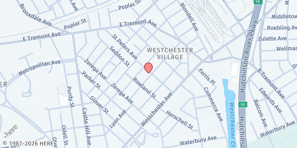 Map showing Westchester Square Masjid Al-Aqsa at 1501 Saint Peters Avenue, Westchester Square, NY