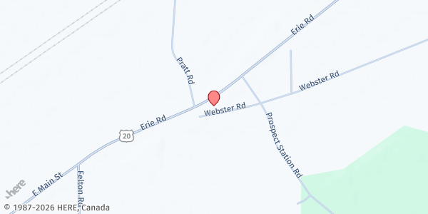 Map showing BROCTON-PORTLAND FOOD PANTRY at 7081 East Route 20, Westfield, NY