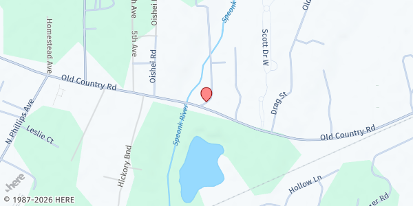 Map showing Bideawee at 118 Old Country Road, Westhampton, NY