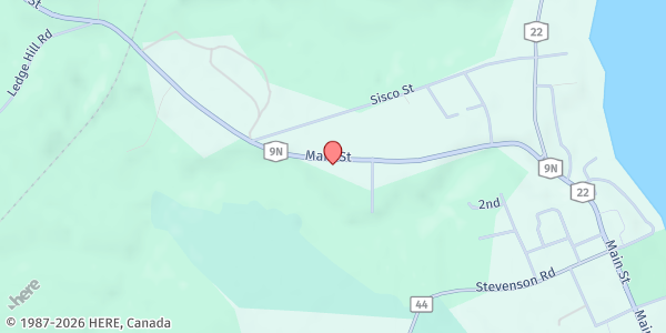 Map showing Westport Food Shelf at 6605 Main St, Westport, NY