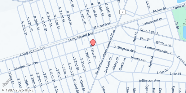 Map showing Resurrection House at 1650, Wheatley Heights, NY