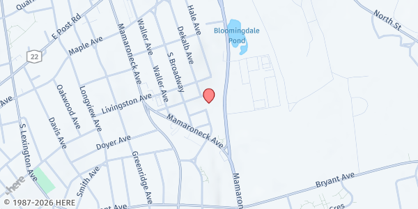 Map showing Dekalb Housing at 86 Dekalb Avenue, White Plains, NY