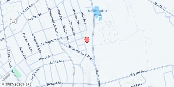 Map showing Dekalb Housing at 86 Dekalb Avenue, White Plains, NY