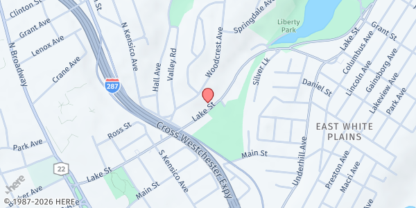 Map showing Food Distribution Center - Mount Hope African Methodist Episcopal Zion Church at 65 LAKE STREET, WHITE PLAINS, NY
