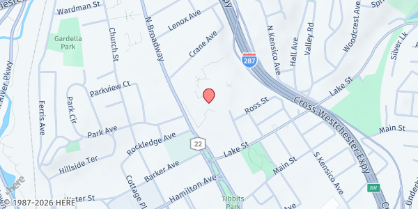 Map showing Grace Church Community Center - Food Distribution Center at 52 N Broadway, White Plains, NY