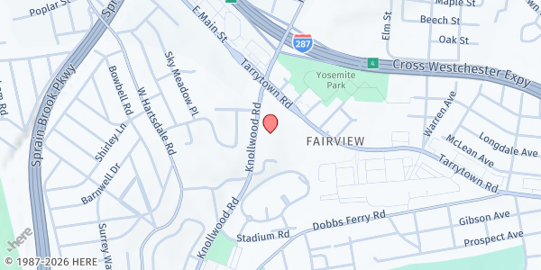 Map showing Greenburgh Health Center Food Pantry at 295 Knollwood Rd, WHITE PLAINS, NY