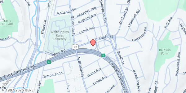 Map showing LIFTING UP WESTCHESTER SOUP KITCHEN at 35 ORCHARD STREET, WHITE PLAINS, NY