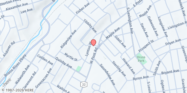 Map showing Salvation Army White Plains at 16 STERLING AVENUE, WHITE PLAINS, NY