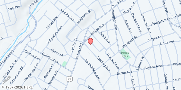 Map showing Sterling Community Center Food Pantry at 29 STERLING AVENUE, WHITE PLAINS, NY
