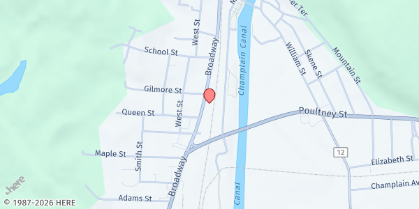 Map showing Whitehall Community Food Pantry at 151 Broadway, Whitehall, NY