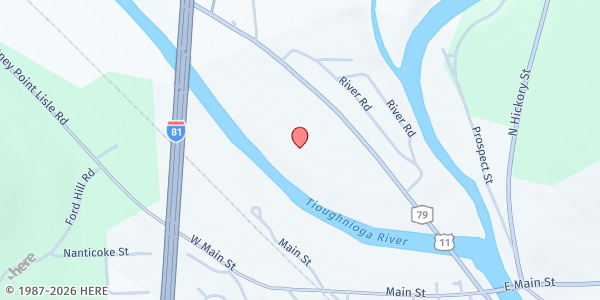 Map showing Broome County Fairgrounds at 2923 US Rt 11, Whitney Point, NY