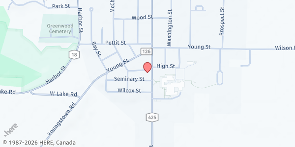 Map showing WILSON COMMUNITY FOOD PANTRY at 359 LAKE STREET, WILSON, NY