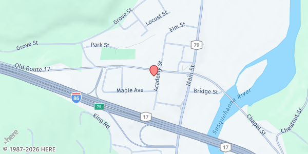 Map showing First United of Windsor at 56 Chapel St., Windsor, NY