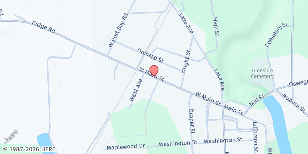 Map showing Wolcott Food Pantry at 11988 West Main Street, Wolcott, NY