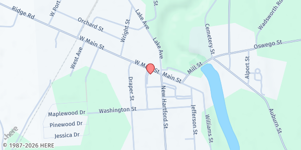 Map showing Wolcott Food Pantry at 11988 West Main Street, Wolcott, NY
