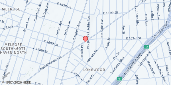 Map showing ST. ANN'S CORNER OF HARM REDUCTION at 886 Westchester Avenue, Woodstock, NY