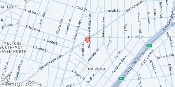 Map showing St. Ann's Corner of Harm Reduction - Woodstock at 886 Westchester Avenue, Woodstock, NY