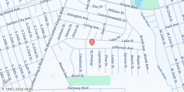 Map showing Assembly of Christian Brothers at 56 Jefferson Ave., Wyandanch, NY