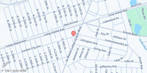 Map showing Community Solidarity Wyandanch Food Share - 6 16th Street at 6 16th Street, Wyandanch, NY