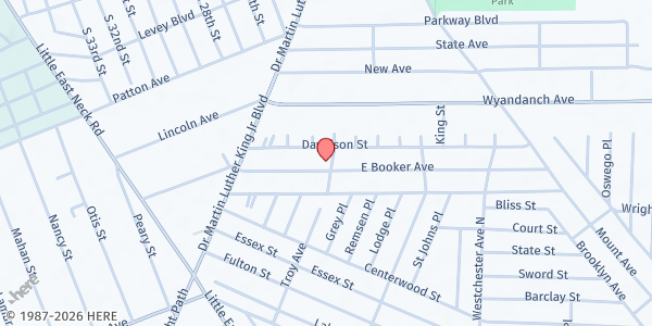 Map showing God's Provision 10 at 61 Booker Ave, Wyandanch, NY