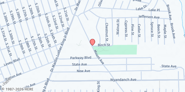 Map showing House of Prayer COGIC at 113 Mount Ave, Wyandanch, NY