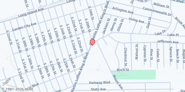 Map showing Let Center - True Life Church of God at 1477 Straight Path, Wyandanch, NY
