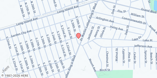 Map showing Mercy Inn - Mercy Soup Kitchen at 17 South 20th Street, Wyandanch, NY