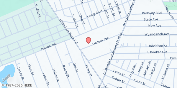 Map showing Miracle Worship Center - Wyandanch at 91 Lincoln Avenue, Wyandanch, NY