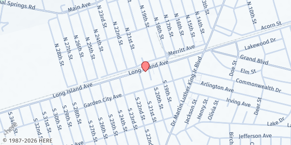 Map showing Pederson and Krag Center - Wyandach at 240 Long Island Ave., Wyandanch, NY