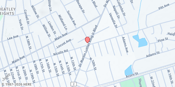 Map showing Resurrection House FP at 1650 Straight Path, Wyandanch, NY