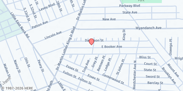 Map showing Revelation Church of God In Christ Inc - Wyandanch at 61 Booker Ave, Wyandanch, NY