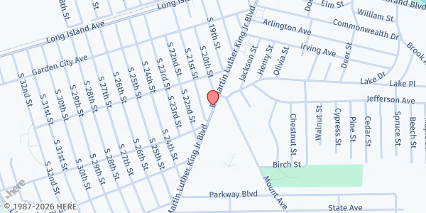 Map showing Salvation & Deliverance FP at 1498 Straight Path, Wyandanch, NY