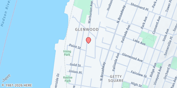 Map showing Bethany AME Church at 342 Warburton Avenue, Yonkers, NY