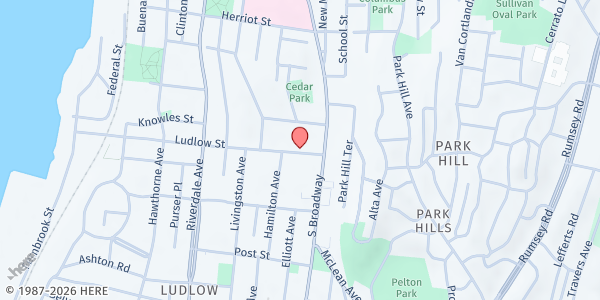 Map showing BETHANY AME CHURCH FEEDING PROGRAM at 21 LUDLOW STREET, YONKERS, NY