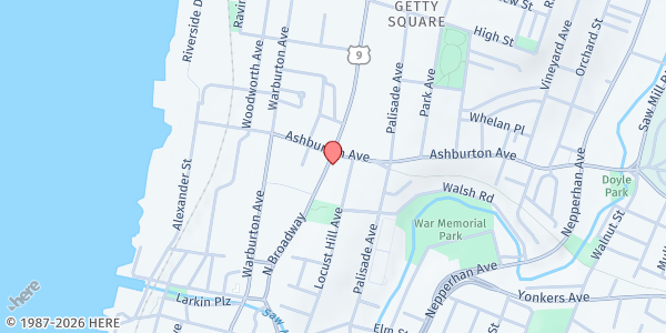 Map showing Community Baptist Church - Food Distribution Center at 156 N Broadway, Yonkers, NY