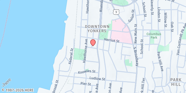 Map showing RIVERDALE SEVENTH DAY ADVENTIST CHURCH FP at 165 RIVERDALE AVENUE, YONKERS, NY