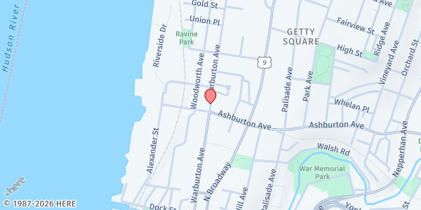 Map showing SAINT JOSEPH'S CHURCH SOUP KITCHEN at 141 ASHBURTON AVENUE, YONKERS, NY