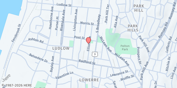 Map showing SAN ANDRES EPISCOPAL CHURCH FOOD PANTRY at 22 POST STREET, YONKERS, NY