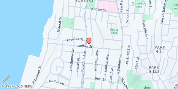 Map showing St Peter - St. Denis Church at 91 Ludlow St, Yonkers, NY