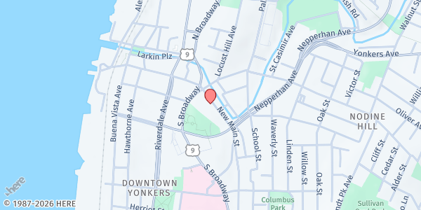 Map showing The Salvation Army Yonkers Corps Community Center at 110 New Main St, Yonkers, NY