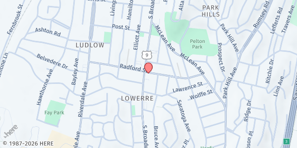 Map showing Westchester Latinos Unidos at 72 Radford St, Yonkers, NY