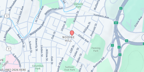 Map showing WESTHAB INC., ELM STREET COMMUNITY RESOURCE CENTER at 205 Elm Street, Yonkers, NY