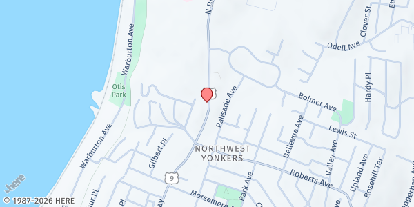 Map showing Yonkers Seventh Day Adventist Church Food Pantry at 793 NORTH BROADWAY & ROBERTS AVE, YONKERS, NY