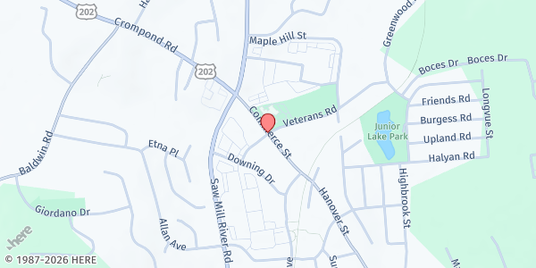 Map showing Westchester Korean Seventh Day Adventist Food Pantry at 1234 Whitehill Road, Yorktown Heights, NY